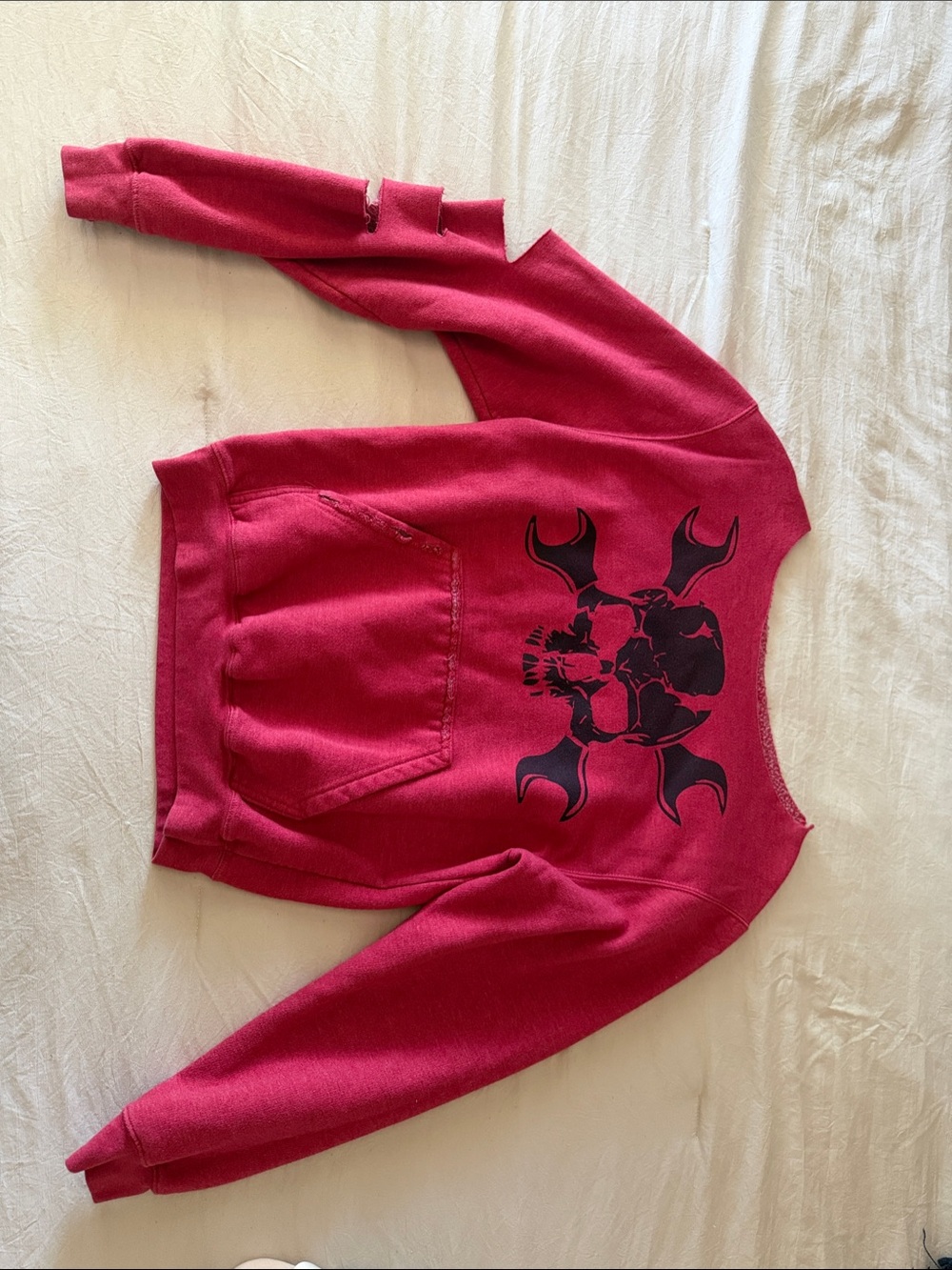 Women's Scoop-Neck Red Graphic Sweatshirt